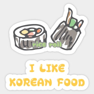 I LIKE KOREAN FOOD, rice roll Sticker